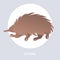 Echidna icon cartoon endangered wild australian animal symbol wildlife species fauna concept flat