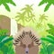 Echidna on the Jungle Background