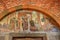 Echmiadzin, Russia, ancient frescoes above the entrance to the Church of St. Gayane in Echmiadzin