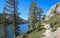 ECHO LAKE, CALIFORNIA, UNITED STATES - Sep 18, 2019: Echo Lakes Hiking Trail