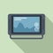 Echo sounder fathometer icon, flat style