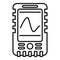 Echo sounder fathometer icon, outline style