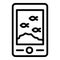 Echo sounder gadget icon, outline style