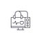 Echocardiogram of the heart linear icon concept. Echocardiogram of the heart line vector sign, symbol, illustration.