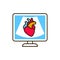 Echocardiogram machine color line icon. Medical and scientific concept. Pictogram for web, mobile app, promo. UI UX