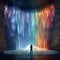 Echoes of Serenity: Waterfalls of Light Flowing Down a Textured Wall