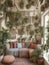 Eclectic Bohemian Corner. An eclectic bohemian corner features