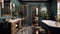 Eclectic home interior bathroom,various styles and periods,diverse and personalized look,reflects individual tastes