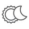 Eclipse line icon, space and astronomy, solar eclipse sign, vector graphics, a linear pattern on a white background.