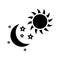 Eclipse, moon, sun icon. Black design