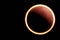 Eclipse of the sun in the annular phase when the moon aligns between the earth and the sun forming the corona or ring of fire