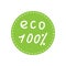 Eco 100 percent vector icon. Eco badge ecology label vector illustration
