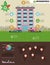 Eco apartment house infographic. Ecology green house in city. Flat style vector illustration. Solar panels, electric powered car