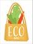 Eco bag made of fabric cloth, ecologically friendly packet