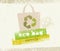 Eco Bag Recycle Vector Concept on Organic Paper Background