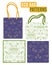 Eco bags line art templates