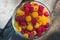 Eco berries - yellow and red organic raspberries