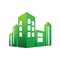 Eco building green vector