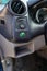 eco button in a hybrid car  switching vehicle to eco mode to save the environment  electric car