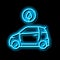 eco car transport neon glow icon illustration