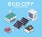 Eco city clean energy isometric designed
