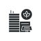 Eco city glyph black icon. Alternative energy vector pictogram. Eco friendly. Green house symbol. Button for web page, app, promo