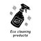 Eco cleaning products glyph icon