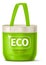 Eco cotton bag mockup. Green reusable shopping handbag