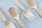 Eco cutlery from pine wood