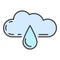 Eco drop rain icon color outline vector