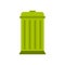 Eco dustbin icon, flat style