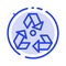 Eco, Ecology, Environment, Garbage, Green Blue Dotted Line Line Icon
