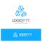 Eco, Ecology, Environment, Garbage, Green Blue Outline Logo Place for Tagline