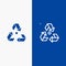 Eco, Ecology, Environment, Garbage, Green Line and Glyph Solid icon Blue banner Line and Glyph Solid icon Blue banner