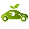 Eco electric car sign,Electric car concept green drive symbol.-vector illustration
