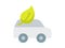 Eco electric car vehicle zero emission single isolated icon with flat style