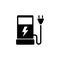 Eco electric fuel pump flat vector icon