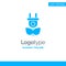 Eco, Electricity, Nature Blue Solid Logo Template. Place for Tagline