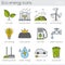 Eco energy color icons set