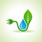 Eco Energy Concept with leaf,plug and water droplet
