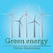 Eco energy. Green energy. Wind energy.