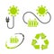 Eco energy logo. Recycle, energy saving symbols.