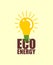 Eco energy. Soil light bulb. Ecological electricity production symbol. Green energy sign