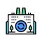 Eco environmental factory color icon vector illustration