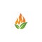 Eco flame logo template vector