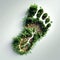 Eco Footprint Concept with Greenery and Earth Textures. Generative ai