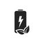 Eco friendly battery icon. electric power and environmental symbol. isolated vector image