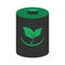 Eco friendly battery with leaves logo vector illustration design