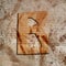 Eco friendly cardboard letter B, grunge recycled alphabet, design element
