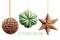 Eco friendly Christmas. Homemade Christmas ornaments made of natural biodegradable materials. Ecology, environmental conservation